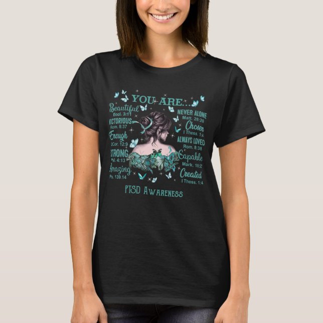Camiseta Versículos da Bíblia de Conscientização do TEPT &  (Frente)