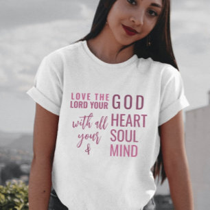 Camiseta Verso Bíblia do Script Rosa Moderno Cristão