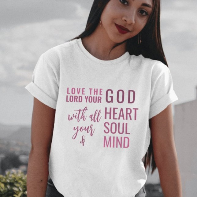 Camiseta Verso Bíblia do Script Rosa Moderno Cristão (Criador carregado)