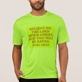 Camiseta Verso da bíblia do 16:31 dos atos.