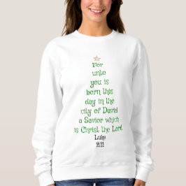 Camiseta Verso da Escritura da Árvore do Natal (Luke 2:11)