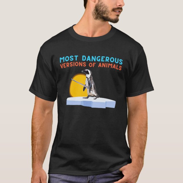 Camiseta Versões Mais Perigosas De Pinguim De Animais Com S (Frente)