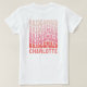 Camiseta Versões simples, cor-de-rosa, do retrato feminino  (Verso do Design)