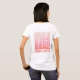 Camiseta Versões simples, cor-de-rosa, do retrato feminino  (Parte Traseira Completa)