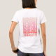 Camiseta Versões simples, cor-de-rosa, do retrato feminino  (Verso)