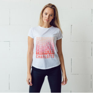 Camiseta Versões simples, cor-de-rosa, do retrato feminino 