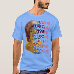 Camiseta Versos da Bíblia Motivacional para a Mulher Afro-A