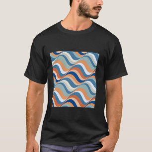 Camiseta Vertical Geométrico Onda Retorna - Azul - Óptico L