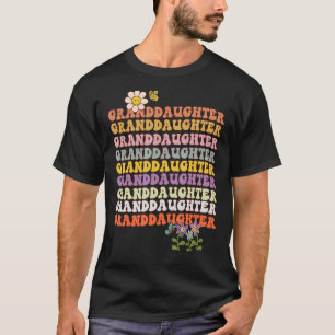 Camiseta Vertro groovy Avó palavras onduladas com flores