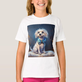 Camiseta Very Cute Lil Doggie With Blue Bow Tie