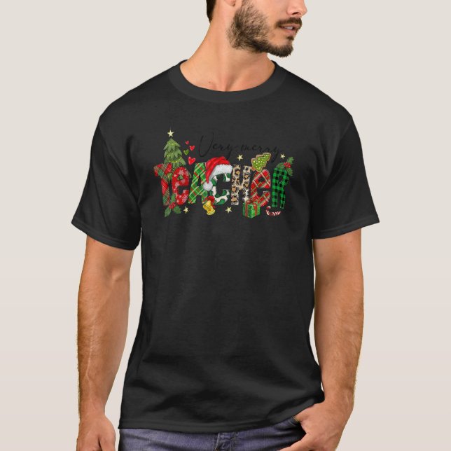 Camiseta Very Merry Teacher Christmas Teacher  For Women (Frente)