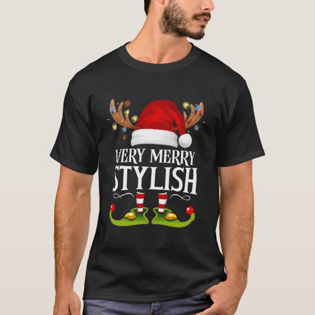 Camiseta Very Merry X-Mas Stylish (Frente)