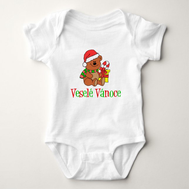 Camiseta Vesele Vanoce Urso de Natal checo (Frente)
