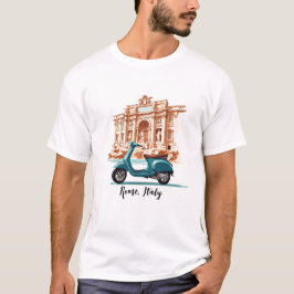 Camiseta Vespa em frente à fonte Trevi em Roma