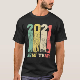 Camiseta véspera de ano novo 2021 Nova York Las Vegas Retro