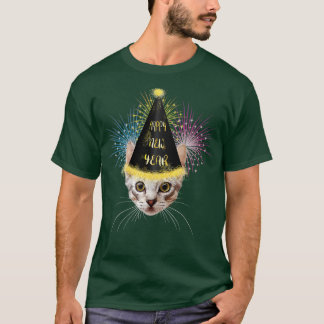 Camiseta Véspera de ano novo Cat Feliz ano novo 2023 Parte 