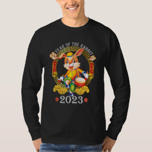 Camiseta Véspera de Ano Novo do Coelho Chinês Feliz Ano Nov