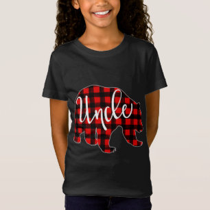 Camiseta Véspera de Natal da Família de Tio Urso da Xadrez