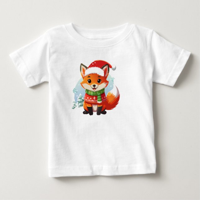 Camiseta Véspera de Natal da Pequena Raposa (Frente)