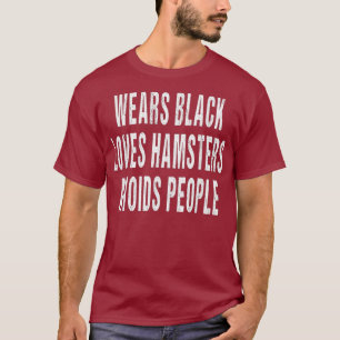 Camiseta Veste Black ama Hamsters evita Pessoas Animal