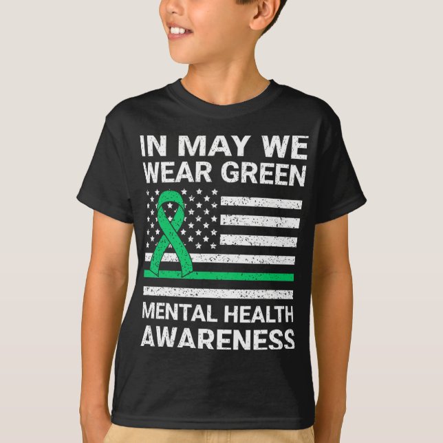 Camiseta Veste Verde Conscientização da Saúde Mental  (Frente)