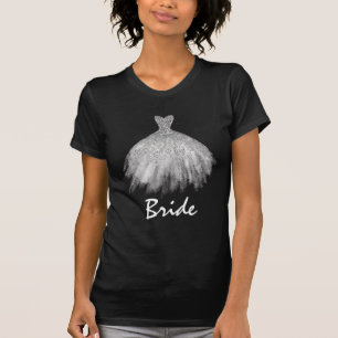 Camiseta ** Vestido branco brilhante de palhaço prateado