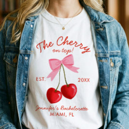 Camiseta Vestido de Noiva Cereja no Topo Despedida de Solte