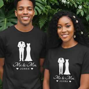 Camiseta Vestido de Noiva e Smoking Casal Recém-Casado