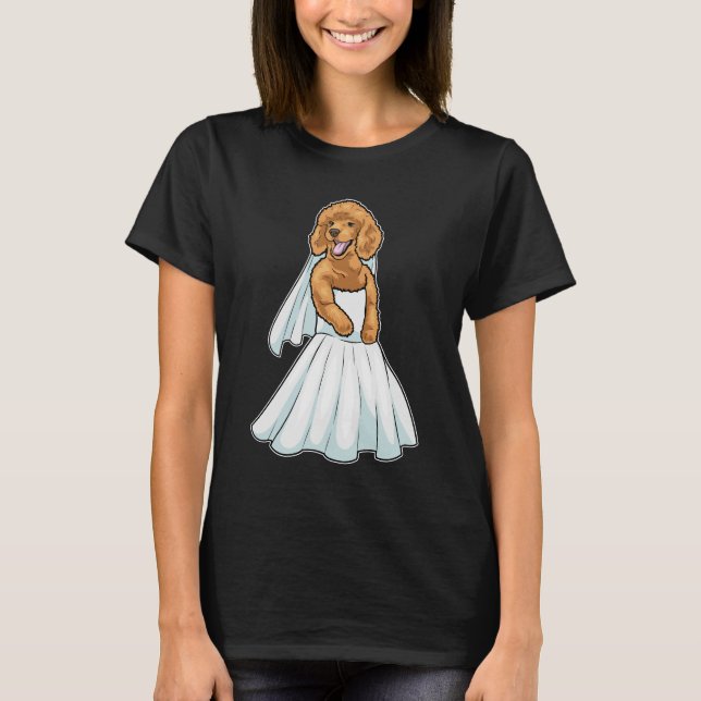 Camiseta Vestido de Noiva Poodle Casamento (Frente)