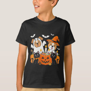 Camiseta Vestido engraçado de mulher de Halloween cachorro