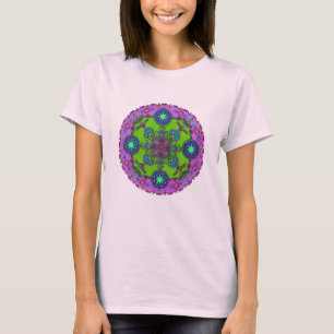Camiseta Vestido Hoodie Mandala (verde-roxo) de quatro port