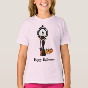 Camiseta Vestido Negro Longo Elegante Clássico do Hallowee