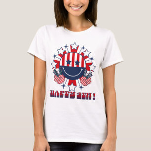 Camiseta Vestido Patriótico Feliz Rosto - Sinal de Paz Feli