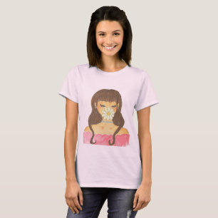 Camiseta Vestido Rosa Menina Margarida