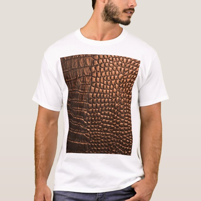Camiseta Vestido: textura de couro crocodilo. (Frente)