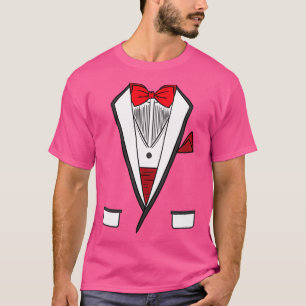 Camiseta Vestido Tuxedo de Festa de Solteiro Branco