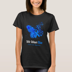 Camiseta Vestimos a Borboleta Azul de Atenção ao Cuidado co