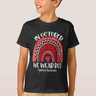 Camiseta Vestimos a consciência da dislexia vermelha mês da