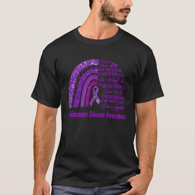 Camiseta Vestimos Com Roxo Para A Awarene Da Doença Autoimu (Frente)
