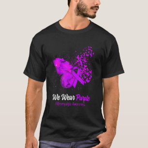 Camiseta Vestimos Fibromialgia Roxa Sensibilização Borbolet