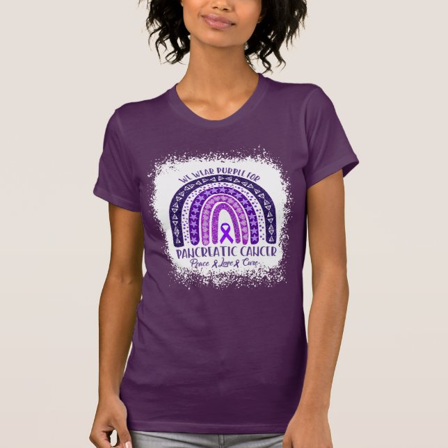 Camiseta vestimos roxo para Câncer de pâncreas (Frente)