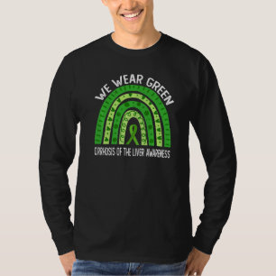 Camiseta Vestimos Verde Para Cirrose Da Consciência Do Fíga