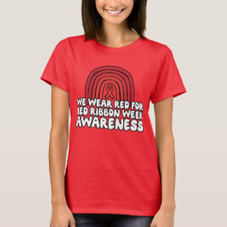 Camiseta Vestimos vermelho para a Semana da Fita Vermelha