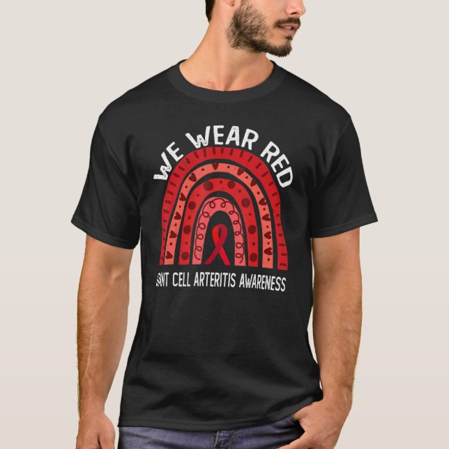 Camiseta Vestimos Vermelho Para A Sensibilização Da Arterit (Frente)