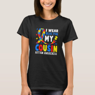 Camiseta Vestindo Azul Para Meu Primo Autismo Sensibilizaçõ