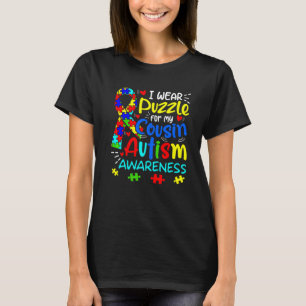 Camiseta Vestindo Azul Para Meu Primo Autismo Sensibilizaçõ