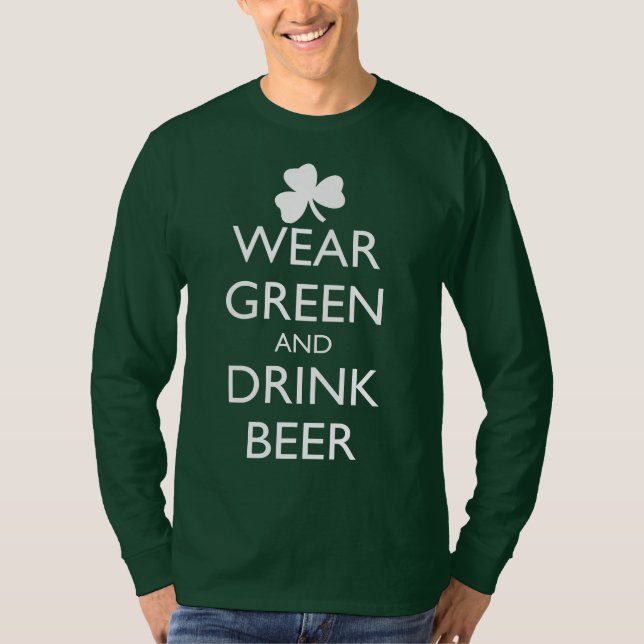 CAMISETA VESTIR CERVEJA VERDE E BEBER (Frente)