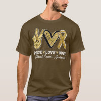 Vestir Dourado Ribbon Peace Love Cure Cancer de in