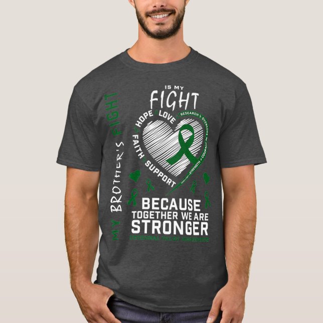 Camiseta Vestir Fita Verde Meus Irmãos Combatem Cerebral (Frente)