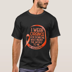 Camiseta Vestir Laranja Para Alguém Com Esclerose Múltipla 